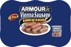 Armour Star Vienna Sausage, Barbecue Flavored, Canned Sausage, 4.6 oz (Pack of 6