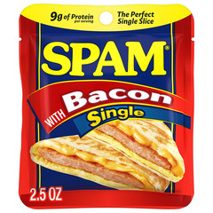Single Bacon 2.5Oz Individual Pouch (Pack of 12) Fully Cooked Pork and Ham, 9G o