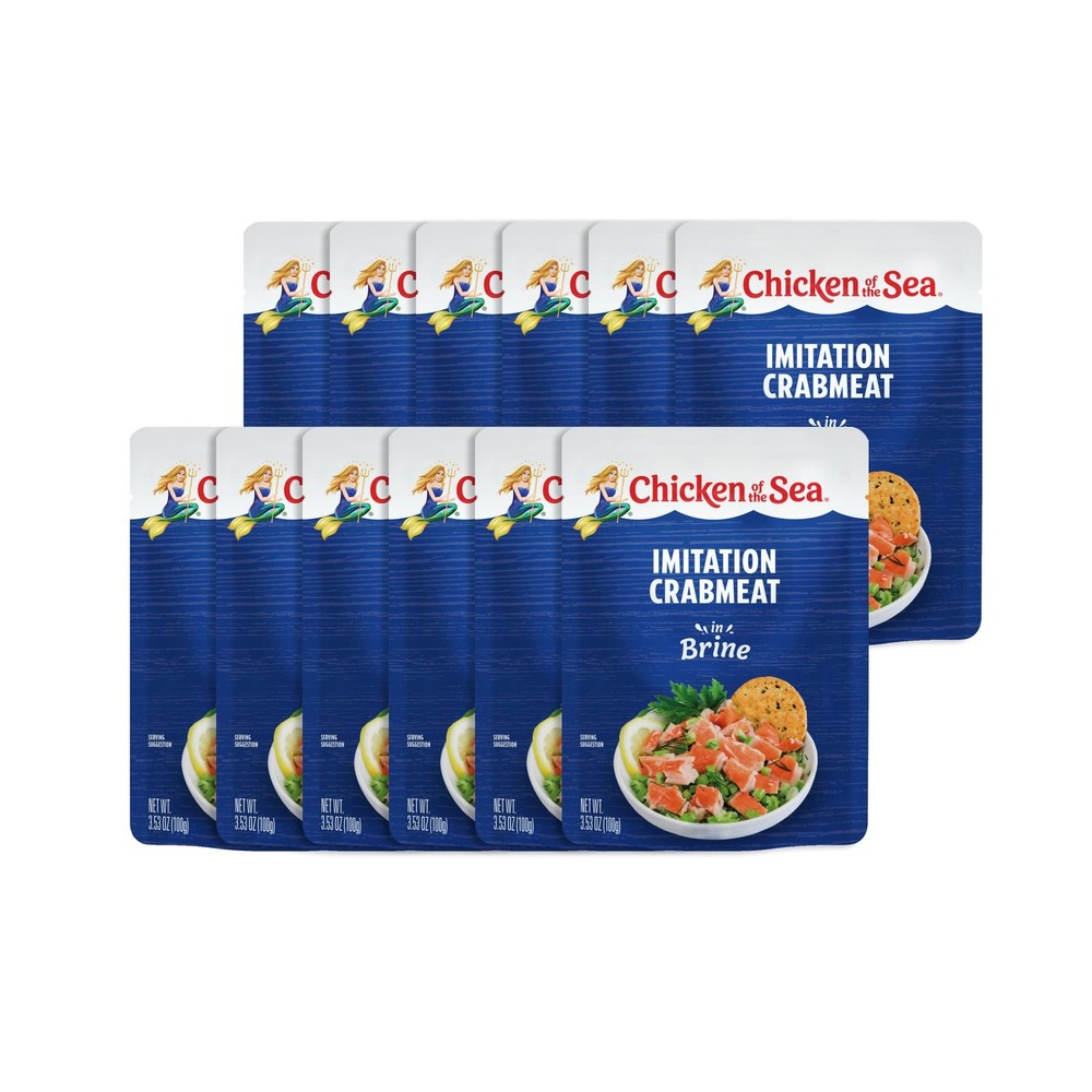Chicken of the Sea Imitation Crabmeat in Brine, 3.53 oz. Packet Box of 12