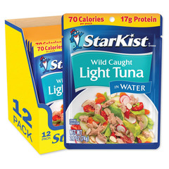 Light Tuna in Water Pouch (2.6 Oz – 12 Pack) Ready to Eat, Wild Caught, 17G Prot