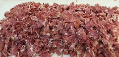 Country Style Cured Ham Bits 8 oz Chips Vacuum Sealed Dennis Boneless Skinned