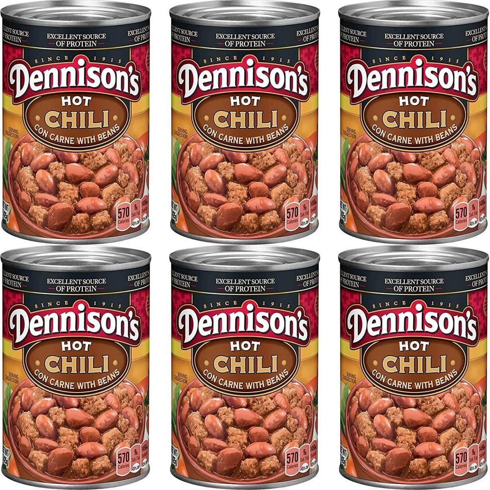 Dennison’s, Hot Chili Con Carne with Beans, 15oz Can (Pack of 6)