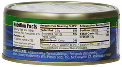 Wild Albacore Tuna, No Salt Added, Canned Tuna, Sustainably Wild-Caught, Non-GMO