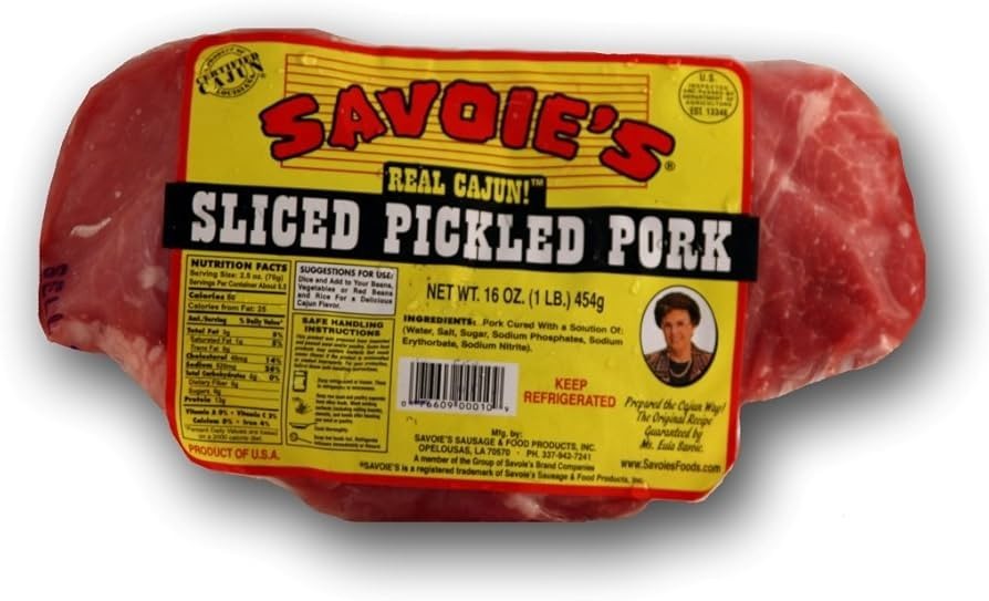 Savoie’s Sliced Pickled Pork 16 Oz (4 Pack)