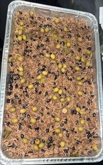 Packaged Meat Cooked Roasted Pork Pieces in Aluminum Foil Trays