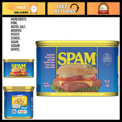 12-Pack SPAM Classic 7oz Cans – Fully Cooked Pork & Ham, Gluten-Free, Shelf-Stab