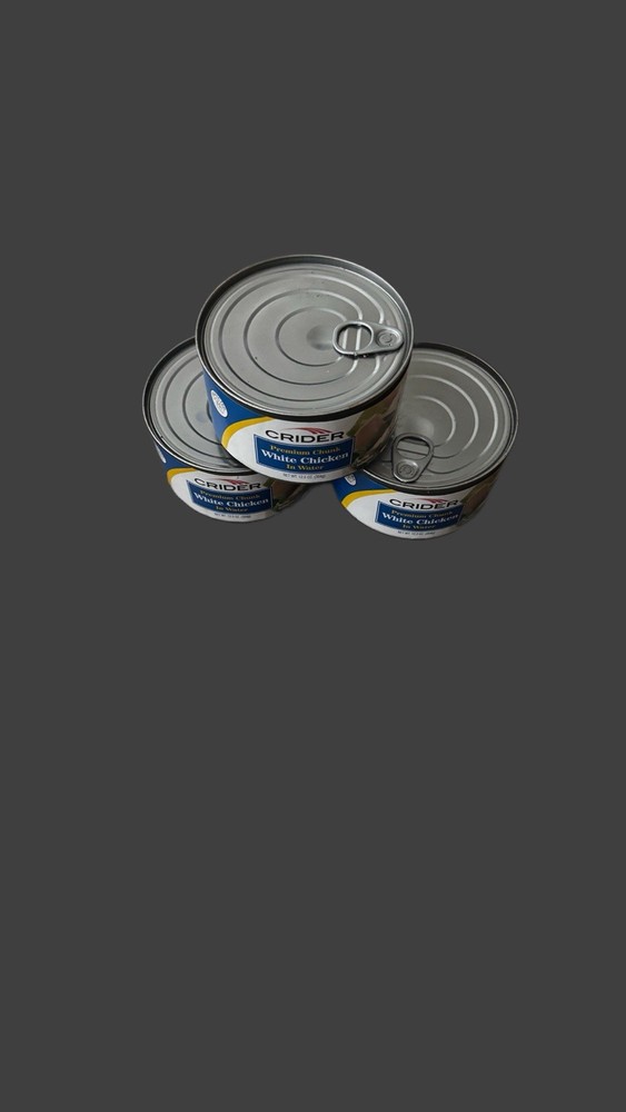 3 Pack Cans 12.5 oz CRIDER Premium Chunk White Chicken Meat In Water