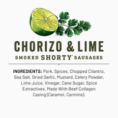Duke’s Pork Chorizo & Lime Smoked Shorty Sausages – 5 oz, 7g Protein