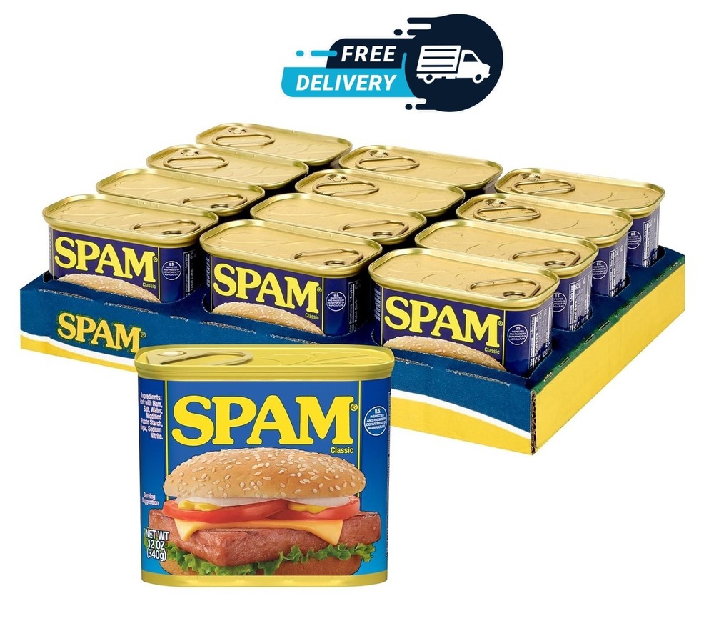SPAM Classic, SPAM Canned Meat, 12 oz Can (12 Pack)