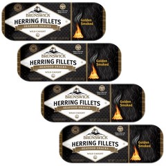 Brunswick Golden Smoked Herring Fillets, 3.25 oz Can – Ounce (Pack of 4)