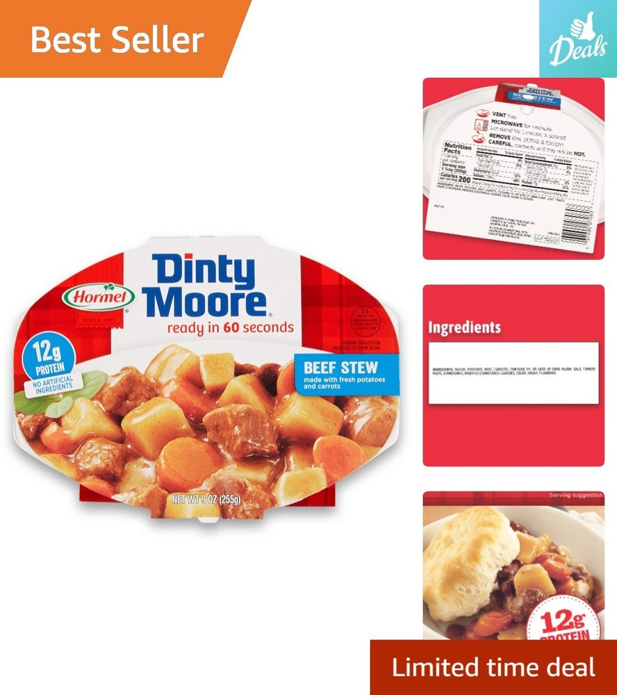Hearty 9-Ounce Beef Stew – Pack of 6 | Quick & Convenient Meal Solution