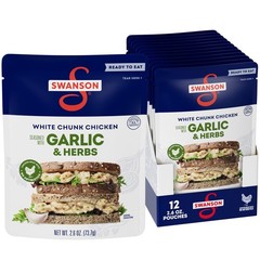 Fully Cooked Garlic & Herbs Chicken Pouch – Ready to Eat, On-the-Go Meals, 2.6 O