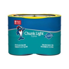 (6 pack) Chunk Light Tuna in Water, Wild Caught, 20g Protein, 5 oz, 8 Cans