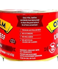 Ox and Palm Corned Beef original Chunky Juicy Style 15oz (Pack of 24) Box New