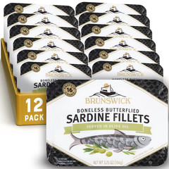 Brunswick Sardines in Olive Oil, 3.75 Oz Can (Pack of 12) – Boneless Butterflied