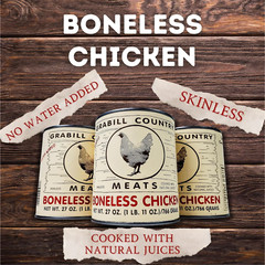 3 Pack Grabill Country Meat Boneless Chicken Cooked in Natural Juices 27 oz Can
