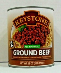 (8) KEYSTONE GROUND BEEF **ALL NATURAL – NO PRESERVATIVES – FULLY COOKED** 28 oz