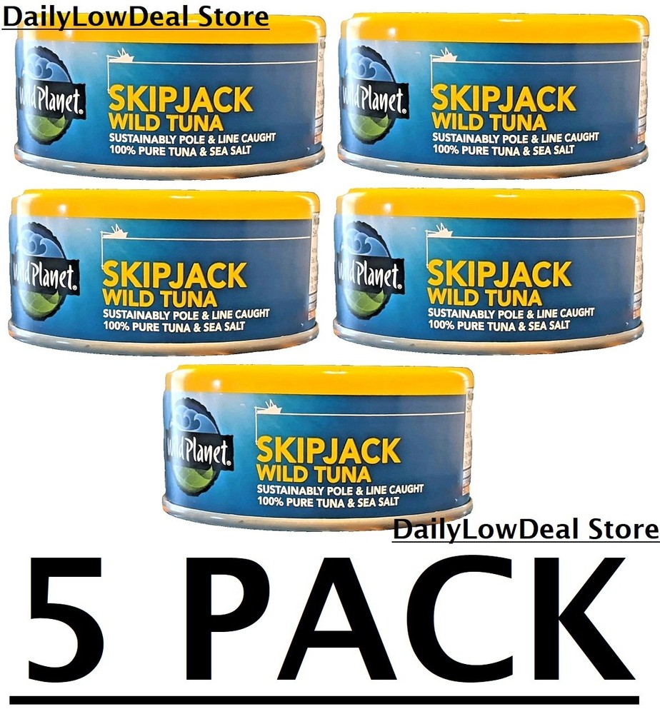 5 PACK – Wild Planet Skipjack Wild Tuna with Sea Salt, 5 oz Can (Total 25 oz)