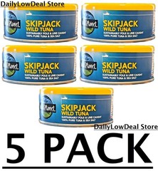 5 PACK – Wild Planet Skipjack Wild Tuna with Sea Salt, 5 oz Can (Total 25 oz)