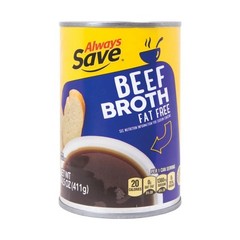 12x Always Save Beef Broth Fat Free Canned Bulk Kitchen Stock Sealed Lot 14.5oz