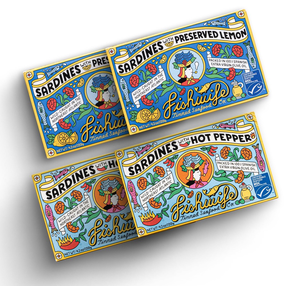 Sardine Quad 4-Pack (2x Sardines with Lemon, 2x Sardines with Hot Pepper) | W…