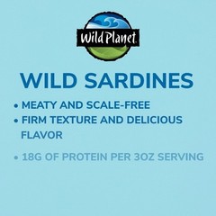 Sustainable Wild Sardines in Water, Non-GMO Tinned Fish, 4.4oz – Pack of 12