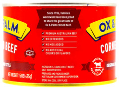 OX & Palm Corned Beef with Juices Original Chunky Style 15 oz ( Pack of 3 )