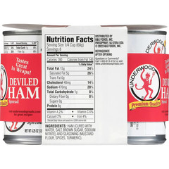 Underwood Deviled Ham Spread, 4.25 oz, 4 Count Cans