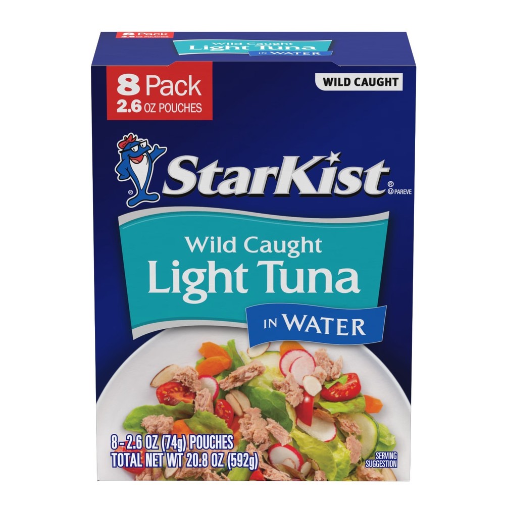 StarKist Chunk Light Tuna in Water , 2.6 oz Pouch ,8 Pack.