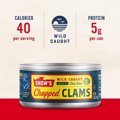 Snow’s Wild Caught Chopped Clams Canned, 6.5 oz Can Ounce (Pack of 12)