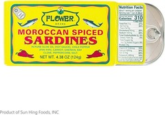 Flower Brand Spiced Sardines (Olive Oil) 4.38 oz, Wild-Caught from Morocco, H…