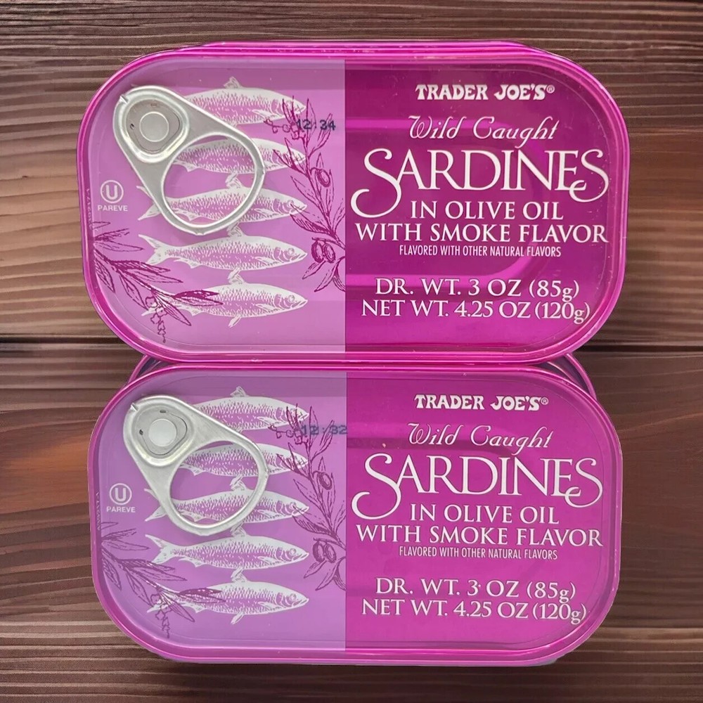 3X Trader Joe’s Sardines In EVOO Olive Oil With Smoke Flavor 3 Cans Wild Caught
