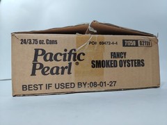 24 pk Chicken Of The Sea Fancy Smoked Oysters In Oil. Expiration 08-01-2027