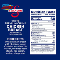 Swanson White Premium Chunk Canned Chicken Breast in Water, Fully Cooked Chicken