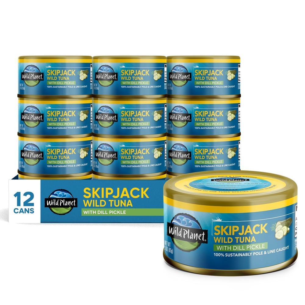 Wild Skipjack Tuna with Dill Pickle Tinned Fish, Canned Tuna, Sustainably Wil…