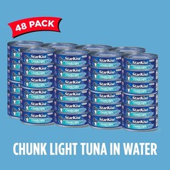 StarKist Chunk Light Tuna in Water, 5 oz (48 Pack) Canned Tuna Fish, Wild Caught