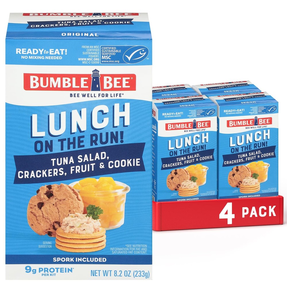 Bumble Bee Lunch On The Run Tuna Salad with Crackers Kit, 8.2 oz (Pack of 4) …