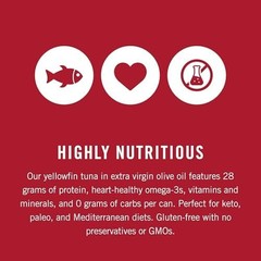 King Oscar Yellowfin Tuna in Extra Virgin Olive Oil, 5 Ounce Cans (Pack of 6)…