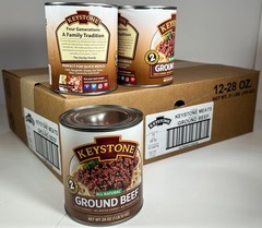 Keystone Meats All Natural Heat and Serve Ground Beef 28 oz – Fully Cooked Ca…