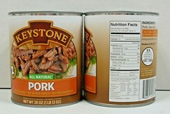 (8 Cans – 4 of each) Keystone Pork & Chicken ALL NATURAL – NO PRESERVATIVES 28oz