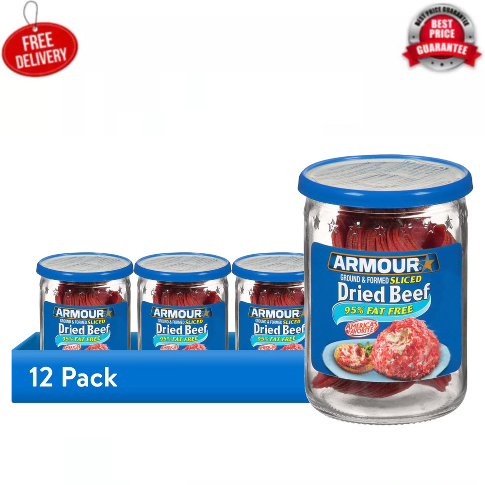 Armour Star Sliced Dried Beef 2.25 Oz Jar 12 Pack Ready To Eat Meat