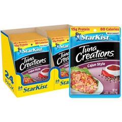 Tuna Creations Cajun Style Pouch 2.6 oz 24 Pack Wild Caught 15g Protein Per
