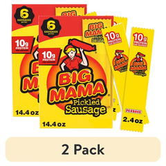(2 Pack) PaPenrose Big Mama Pickled Sausage, 10g Protein per Sausage, 2.4 oz 6ct