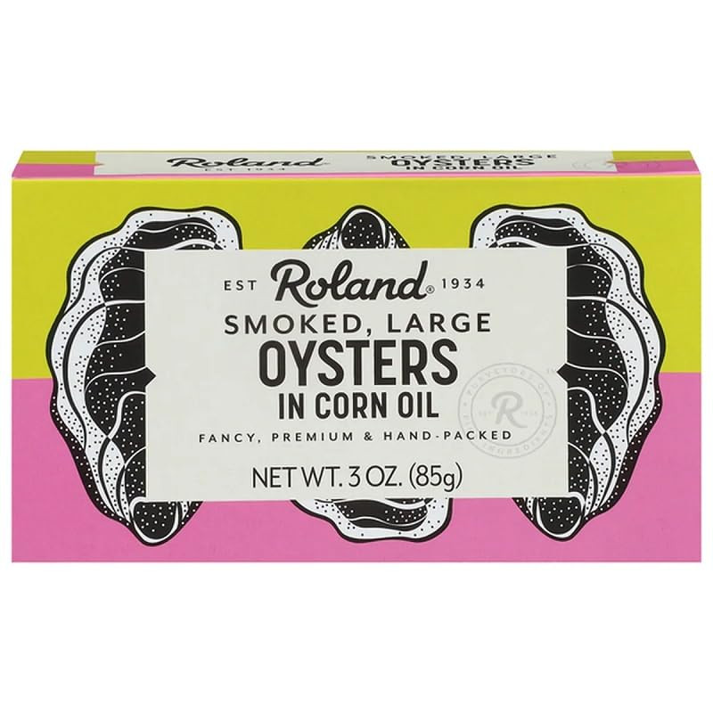 Premium Smoked Large Oysters in Oil, Wild Caught, 3 Oz Tin