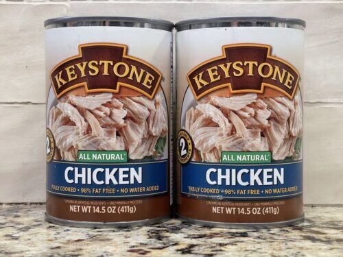 2 Cans – Keystone All Natural Chicken 14.5oz ✅No Preservative Fully Cooked Food✅