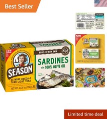 Healthy Canned Sardines in Olive Oil – High Protein, 22g, 24-Pack for Keto Diet