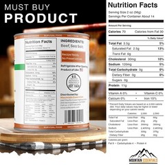 MOUNTAIN ESSENTIALS Fully Cooked Ready to Eat Canned Beef 28 Oz | Pack of 1