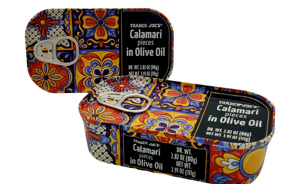 Trader Joe’s Calamari Pieces in Olive Oil 3.91 oz – 2 Cans