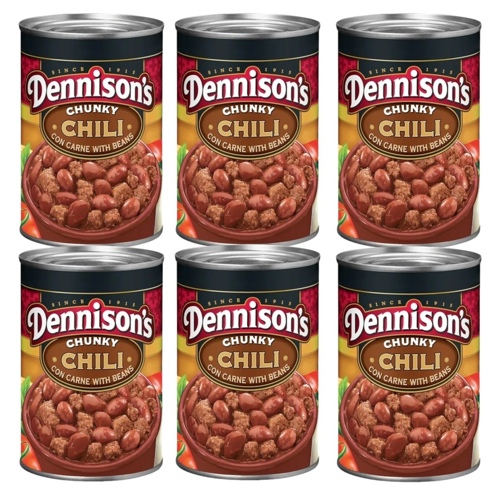 Dennison’s CHUNKY Chili Con Carne with Beans Dennisons 15oz Can (Pack of 6)