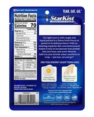 StarKist Light Tuna in Water Pouch 2.6 oz 12 Pack Ready to Eat, Wild Caught